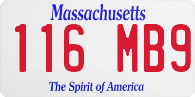 MA license plate 116MB9