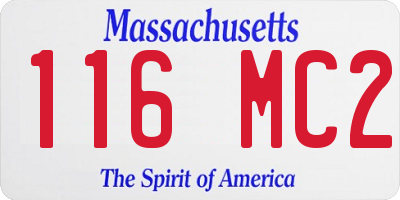 MA license plate 116MC2