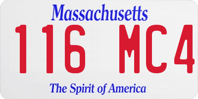 MA license plate 116MC4