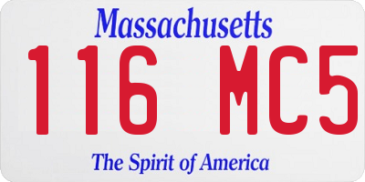 MA license plate 116MC5