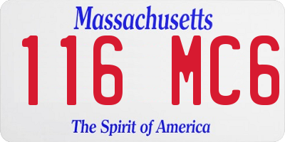 MA license plate 116MC6