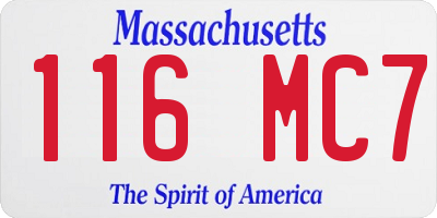 MA license plate 116MC7