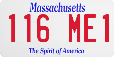 MA license plate 116ME1
