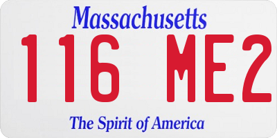 MA license plate 116ME2