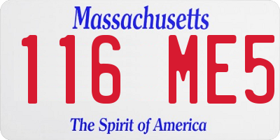 MA license plate 116ME5