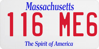 MA license plate 116ME6