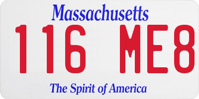 MA license plate 116ME8
