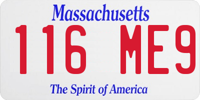 MA license plate 116ME9