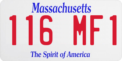 MA license plate 116MF1
