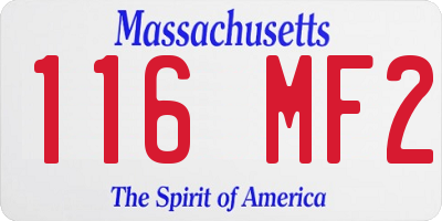 MA license plate 116MF2