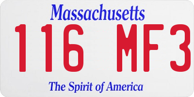 MA license plate 116MF3