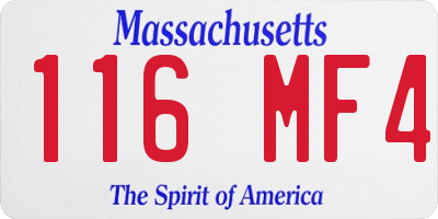 MA license plate 116MF4