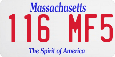 MA license plate 116MF5