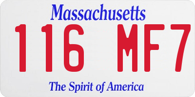 MA license plate 116MF7