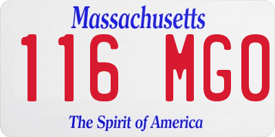 MA license plate 116MG0