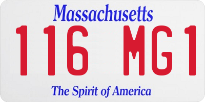 MA license plate 116MG1