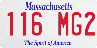 MA license plate 116MG2