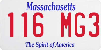 MA license plate 116MG3