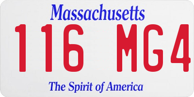 MA license plate 116MG4