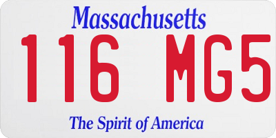 MA license plate 116MG5