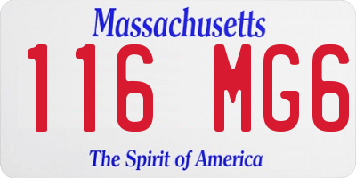 MA license plate 116MG6