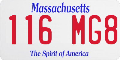MA license plate 116MG8