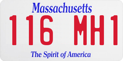 MA license plate 116MH1