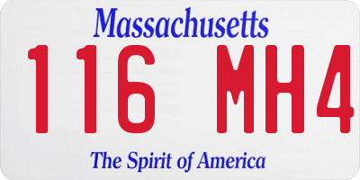 MA license plate 116MH4