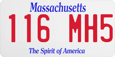MA license plate 116MH5