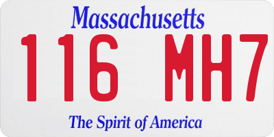 MA license plate 116MH7