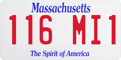 MA license plate 116MI1
