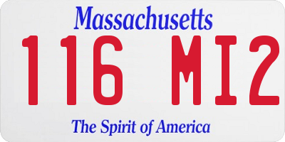 MA license plate 116MI2