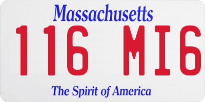 MA license plate 116MI6