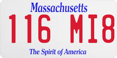 MA license plate 116MI8
