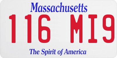 MA license plate 116MI9