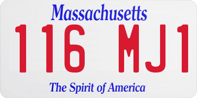 MA license plate 116MJ1