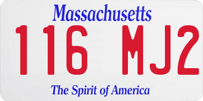 MA license plate 116MJ2