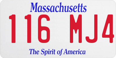 MA license plate 116MJ4