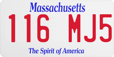 MA license plate 116MJ5