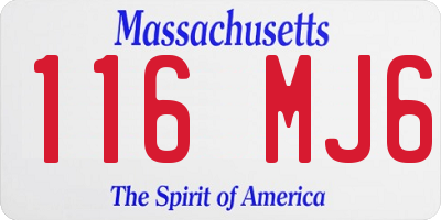 MA license plate 116MJ6