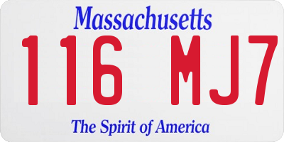 MA license plate 116MJ7