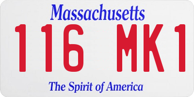 MA license plate 116MK1