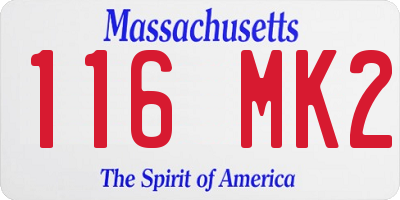 MA license plate 116MK2