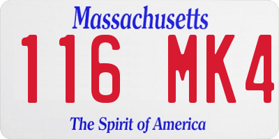MA license plate 116MK4