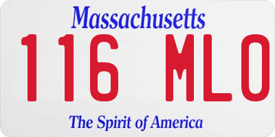 MA license plate 116ML0