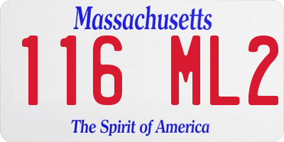 MA license plate 116ML2