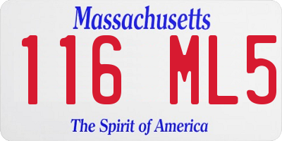 MA license plate 116ML5