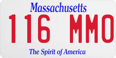 MA license plate 116MM0