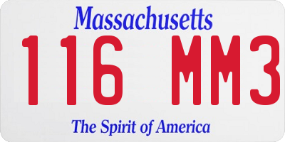 MA license plate 116MM3