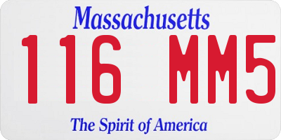 MA license plate 116MM5